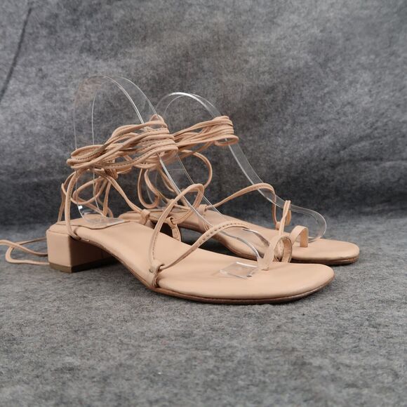 Jeffrey Campbell Shoes Womens 8 Sandals Fashion Ankle Wrap Strappy Agate Leather - Picture 1 of 14